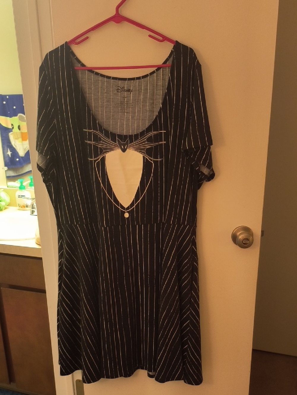 Disney Black and White Pinstripe Skater Dress